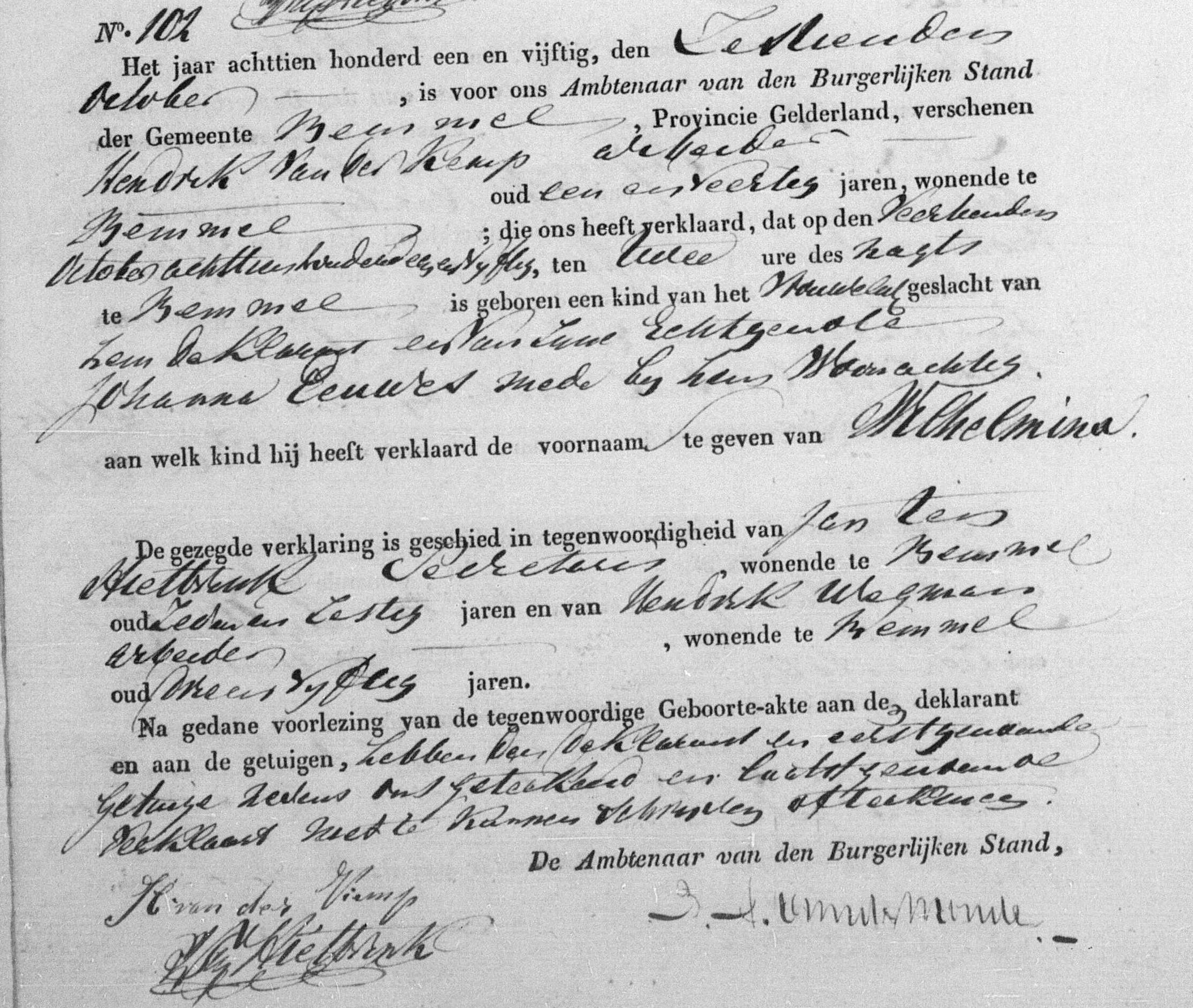 Klik voor foto in apart venster geboorteaktenr___102_1851_bemmel_wilhelmina_van_der_kemp.jpg