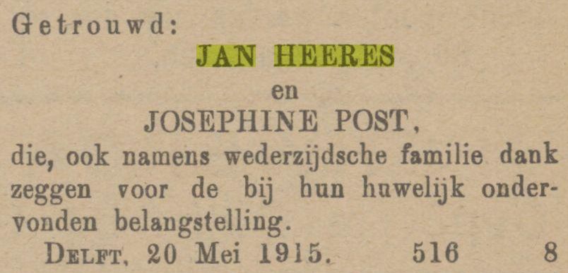 Klik voor foto in apart venster huwelijksadvertentie_jan_heeres_en_josephina_post.jpg
