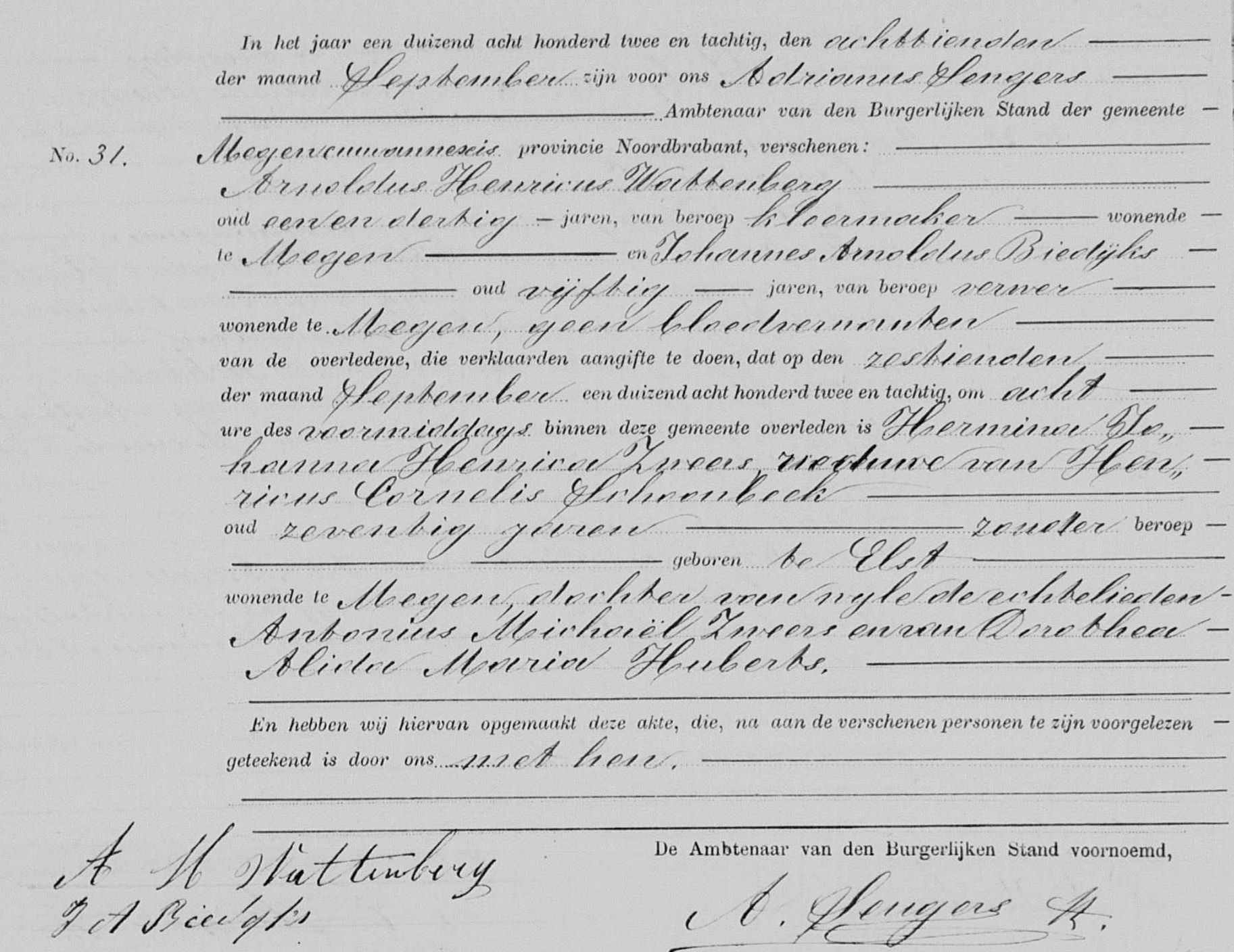 Klik voor foto in apart venster overlijdensaktenr_____31_1882_megen_hermina_johanna_hendrika_zweers.jpg