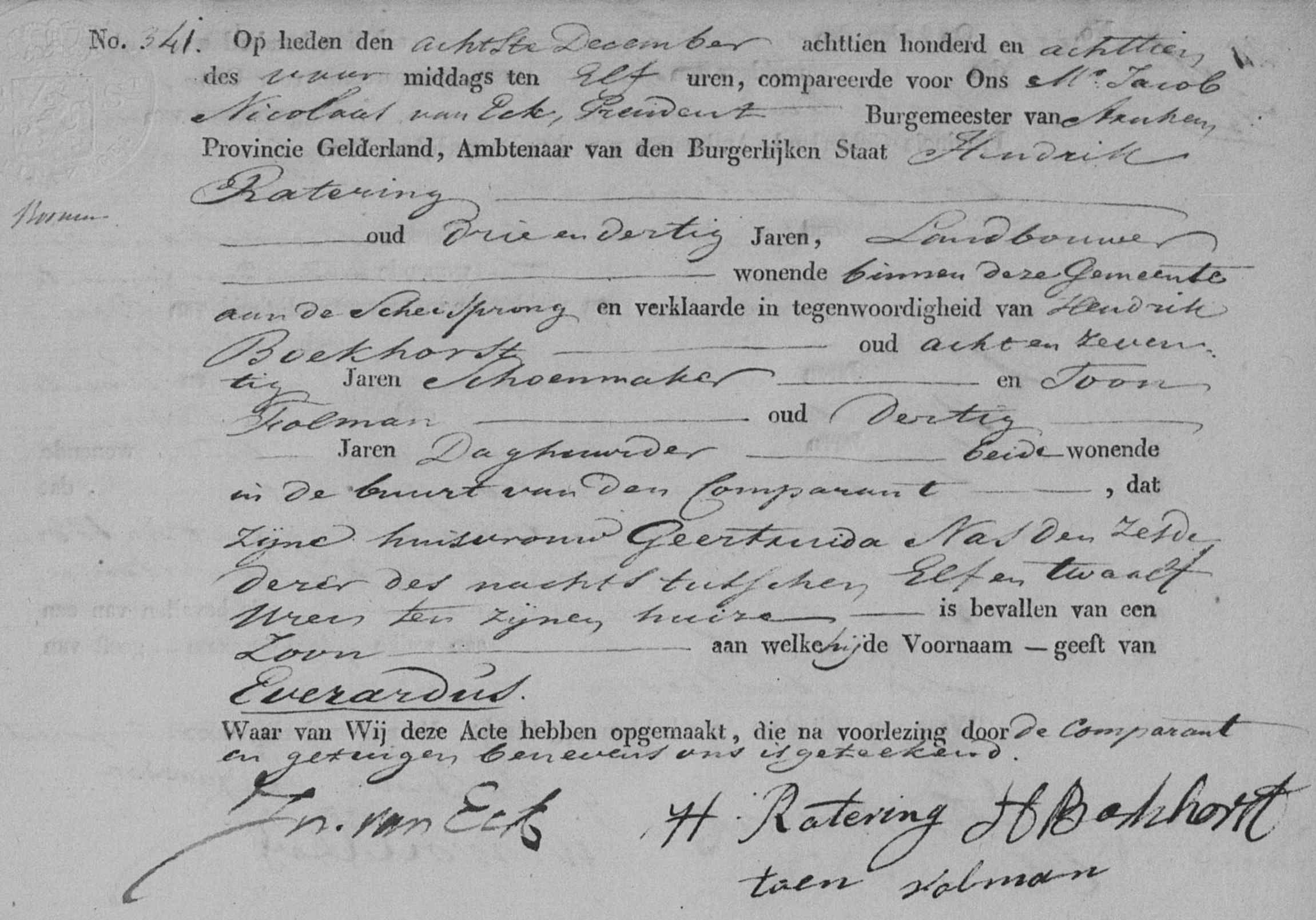 Klik voor foto in apart venster geboorteaktenr___341_1818_huissen_everardus_ratering.jpg